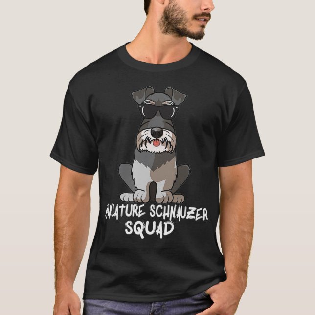 Miniature Schnauzer Squad mit Sonnenbrille Funny a T-Shirt (Vorderseite)