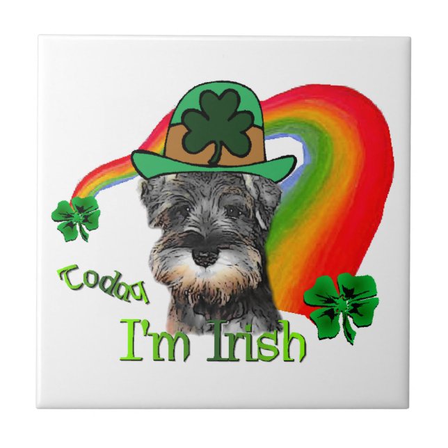 Miniature Schnauzer St Patricks Fliese (Vorderseite)