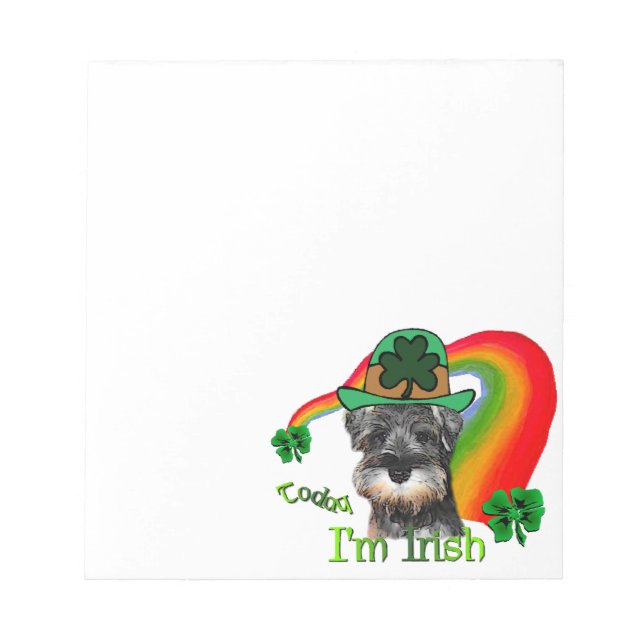 Miniature Schnauzer St Patricks Notizblock (Vorderseite)