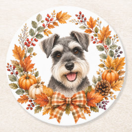 Miniature-Schnauzer-Unterlage Runder Pappuntersetzer