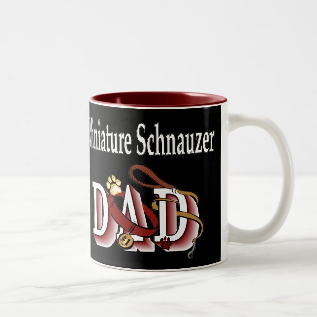 Miniature Schnauzer Vater Geschenke Zweifarbige Tasse (Rechts)