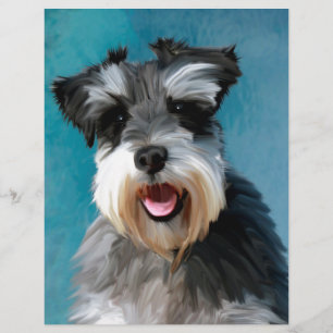 Miniature Schnauzer Wasserfarben-Kunstmalerei