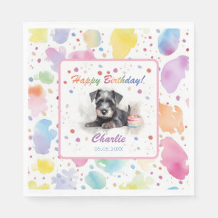Miniature Schnauzer Wasserfarbpapier Napkins Serviette