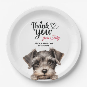Miniature Schnauzer Wedding Vielen Dank Pappteller