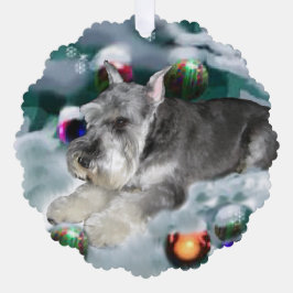 Miniature Schnauzer Weihnachtsgeschenke Ornament Karte