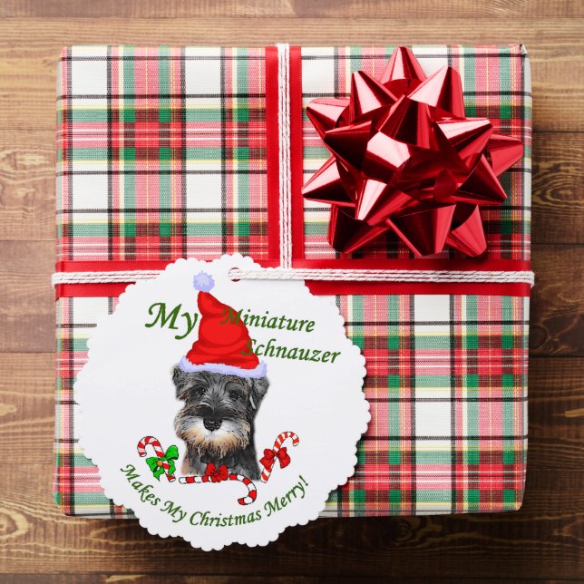 Miniature Schnauzer Weihnachtsgeschenke Ornament Karte (Insitu (Geschenk))
