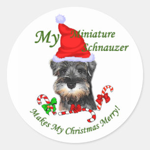 Miniature Schnauzer Weihnachtsgeschenke Runder Aufkleber