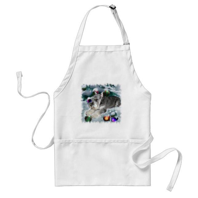 Miniature Schnauzer Weihnachtsgeschenke Schürze (Vorne)