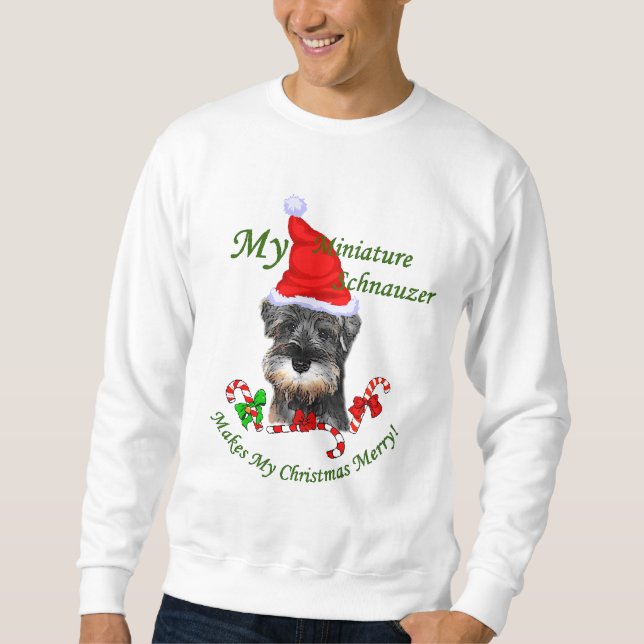 Miniature Schnauzer Weihnachtsgeschenke Sweatshirt (Vorderseite)