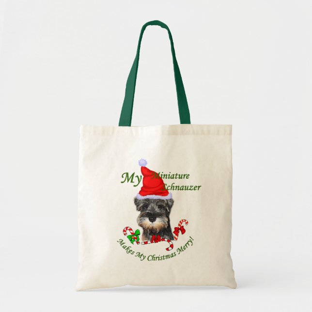 Miniature Schnauzer Weihnachtsgeschenke Tragetasche (Vorne)
