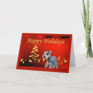 Miniature Schnauzer Weihnachtskartenstars Feiertagskarte