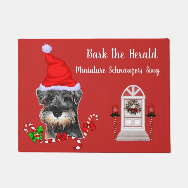 Miniature Schnauzer Weihnachtszeit Fußmatte (Vorderseite)