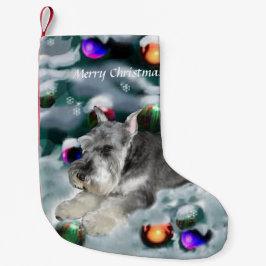 Miniature Schnauzer Weihnachtszeit Kleiner Weihnachtsstrumpf