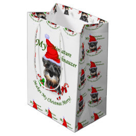 Miniature Schnauzer Weihnachtszeit Mittlere Geschenktüte