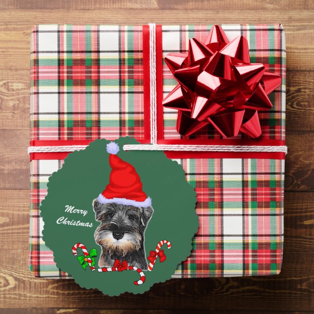 Miniature Schnauzer Weihnachtszeit Ornament Karte (Insitu (Geschenk))