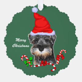 Miniature Schnauzer Weihnachtszeit Ornament Karte