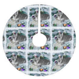 Miniature Schnauzer Weihnachtszeit Polyester Weihnachtsbaumdecke