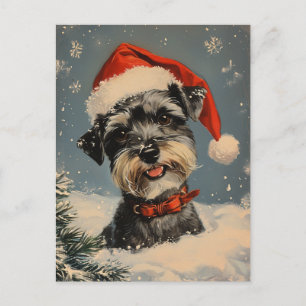 Miniature Schnauzer Weihnachtszeit Postkarte