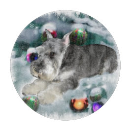 Miniature Schnauzer Weihnachtszeit Schneidebrett
