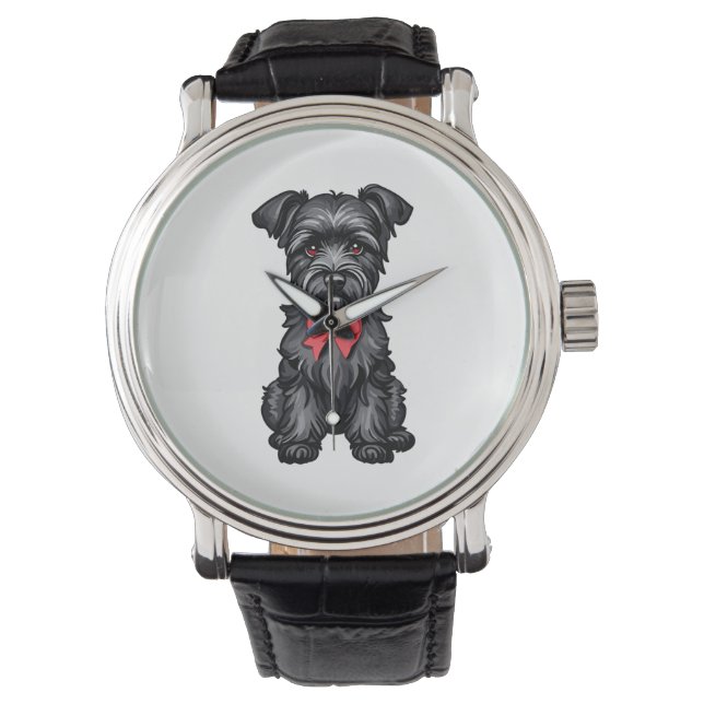 Miniature Schnauzer Welpe Armbanduhr (Vorderseite)