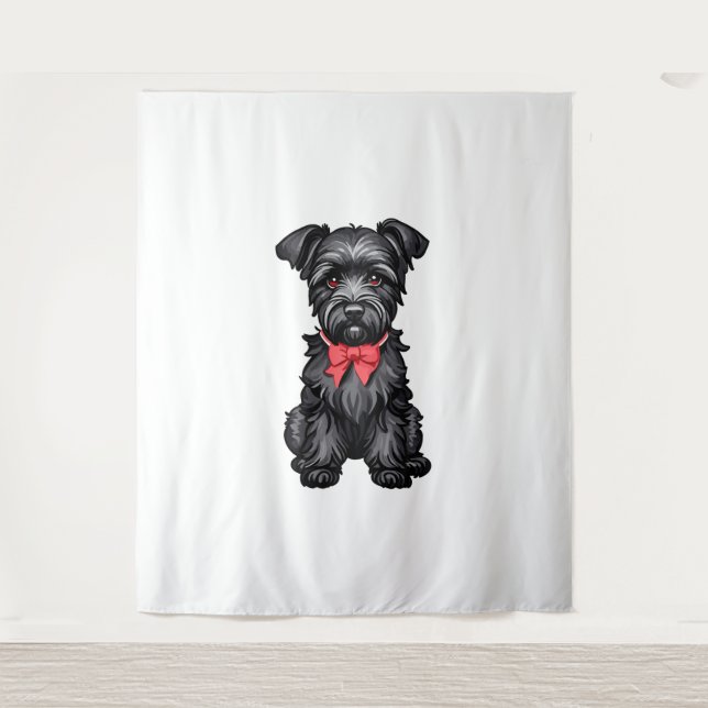 Miniature Schnauzer Welpe Wandteppich (Vorderseite)