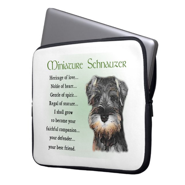 Miniature Schnauzer Welppy Laptopschutzhülle (Vorderseite Links)
