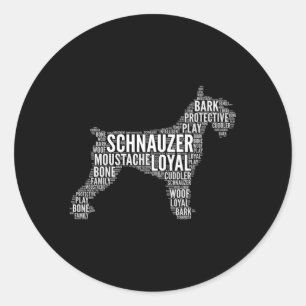 Miniature Schnauzer Word Cloud Schnauzer Owner Fan Runder Aufkleber