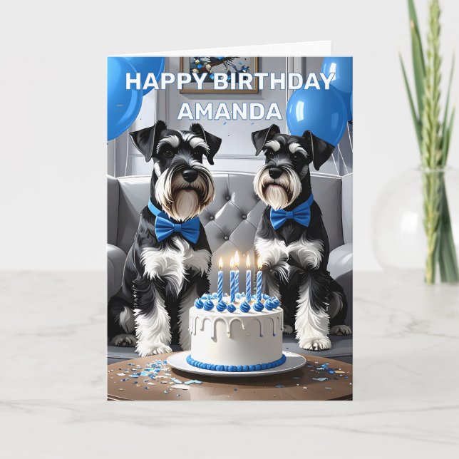 Miniature Schnauzers Birthday Karte (Vorderseite)