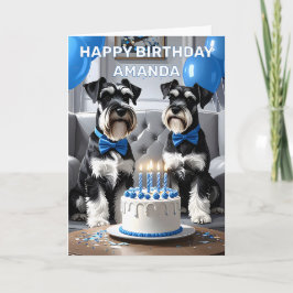 Miniature Schnauzers Birthday Karte