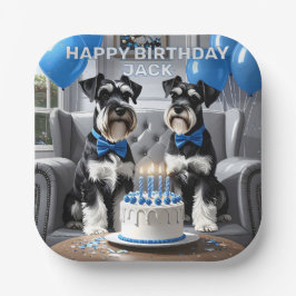Miniature Schnauzers Birthday Pappteller