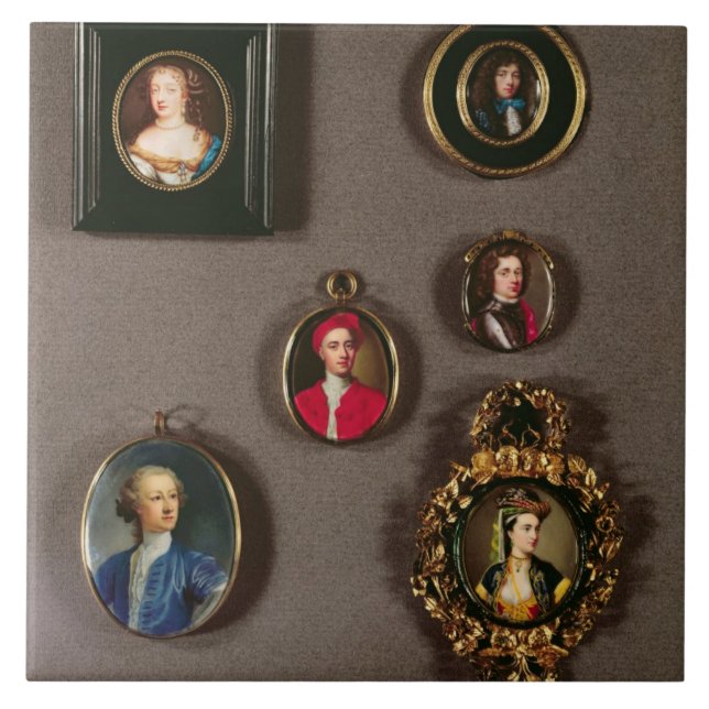 Miniaturen von LtoR, TtoB: Frances Teresa Stuart, Fliese (Vorderseite)