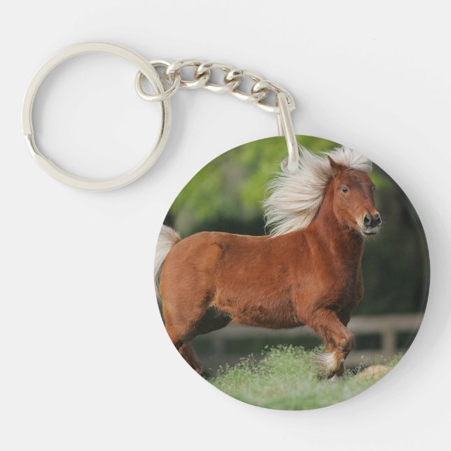 Miniaturpferd stehend schlüsselanhänger (Vorderseite)