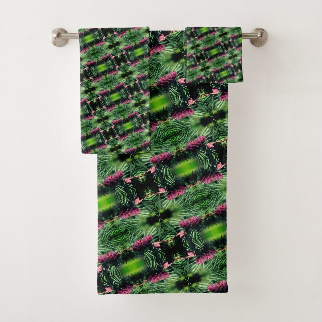 Miniaturpinecones Nah Abstraktes Muster Badhandtuch Set (Insitu)