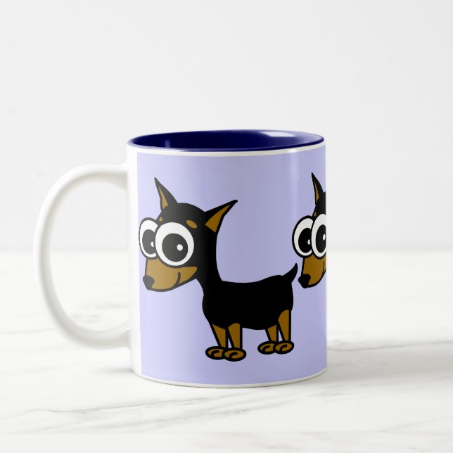 Miniaturpinscher-Kaffee-Tasse Zweifarbige Tasse (Links)