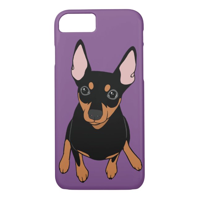 Miniaturpinscher-minimales Button-Apple iPhone 8/7 Case-Mate iPhone Hülle (Rückseite)