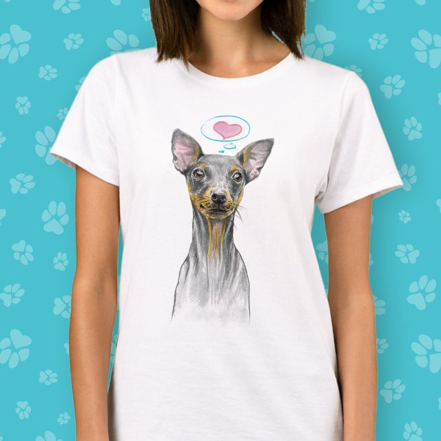 Miniaturpinscher Niedlich Hundportrait mit Herz T-Shirt (Von Creator hochgeladen)