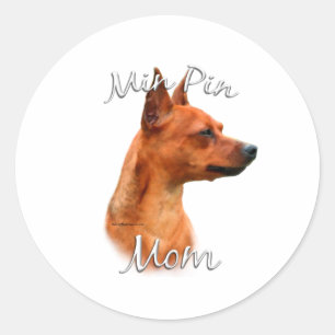 Miniaturpinscher (Rost) Mama 2 Runder Aufkleber