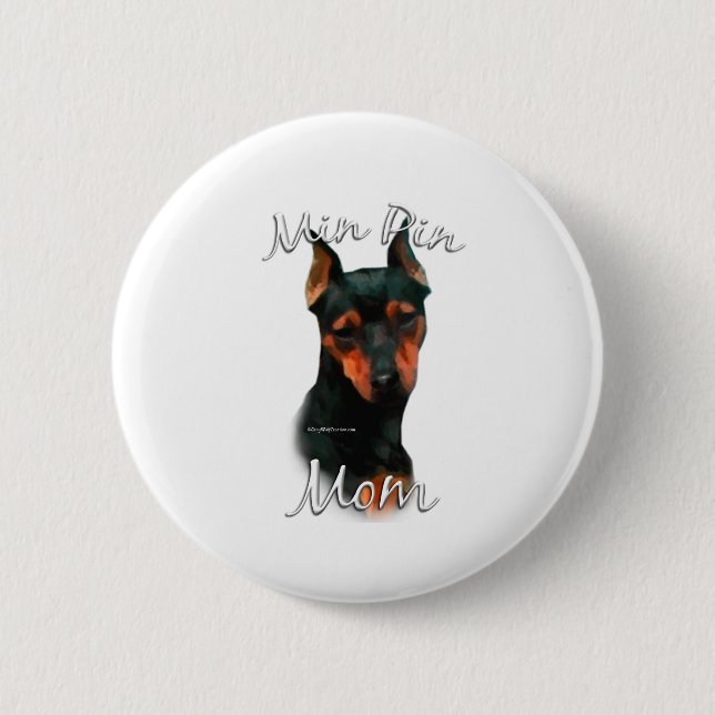 Miniaturpinscher (schwarz) Mama 2 Button (Vorderseite)