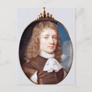 Miniaturportrait eines unbekannten Mannes, 1659 Postkarte
