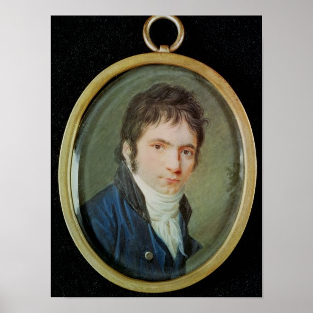 Miniaturportrait von Ludwig Van Beethoven , 1802 Poster (Vorne)