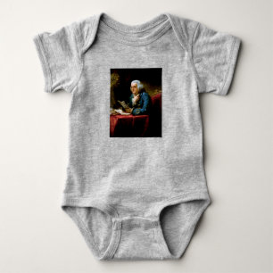 Miniaturporträt, Benjamin Franklin Gründungsvater Baby Strampler