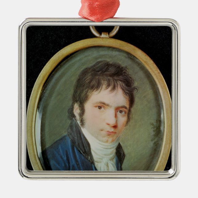Miniaturporträt von Ludwig van Beethoven, 1802 Ornament Aus Metall (Vorne)