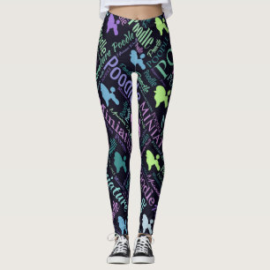 Miniaturpudel-Wort-Kunst Leggings