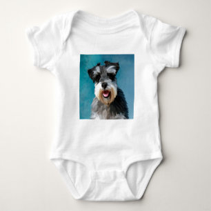 Miniaturschnauzer-Aquarell-Kunstmalerei Baby Strampler