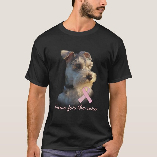 Miniaturschnauzer-Brustkrebs-UnisexShirt T-Shirt (Vorderseite)