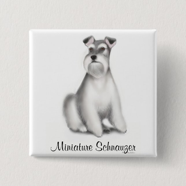 Miniaturschnauzer-Button Button (Vorderseite)