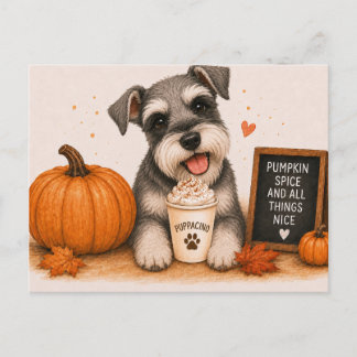 Miniaturschnauzer Cozy Pumpkin Spice Postkarte