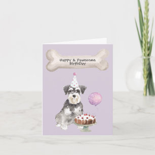 Miniaturschnauzer-Geburtstagstorte Feiertagskarte