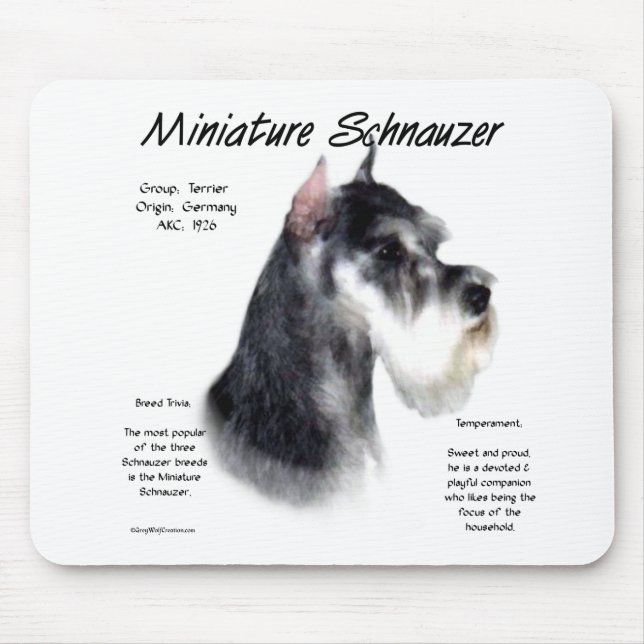 Miniaturschnauzer Geschichtsdesign Mousepad (Vorne)