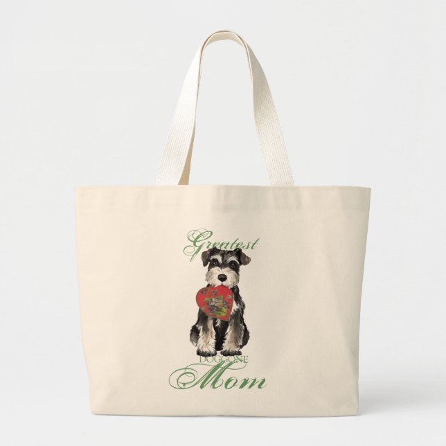 Miniaturschnauzer-Herz-Mama Jumbo Stoffbeutel (Vorne)